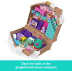 Polly Pocket Doll Advent Calendar, DIY Gingerbread House Playset with 24+ Surprises, Dollhouse Furniture, and Holiday Accessories