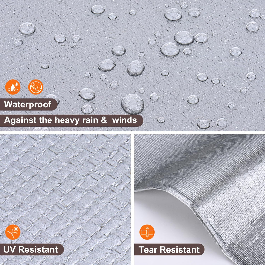 Patiobay Tarp 10x12 Feet, 10 Mil Waterproof Tarps Heavy Duty with Grommets Every 23.6", Thick Plastic Tarp, UV Resistant Tear&Fade Resistant, Reinforced Edges for Outdoor Pool Camp Tent