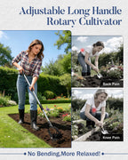 Joyhalo Rotary Cultivator Garden Tool Manual Hand Tiller