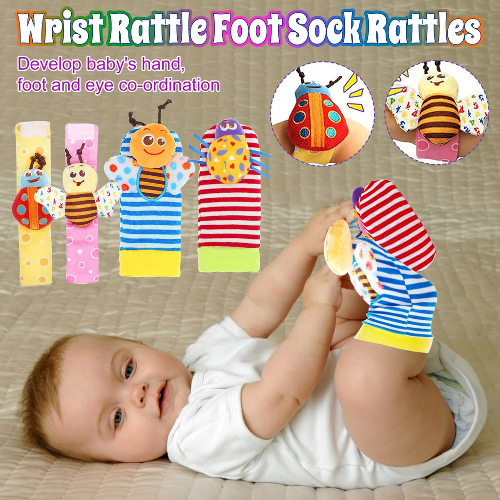 Baby Rattles 0-6 Months: Baby Toys Rattles for Babies 6-12 Months Infant Toys 0-3 Months Newborn Toys Teething Toys 3-6 Months - Baby Rattle Socks Baby Gifts for Boy Girl