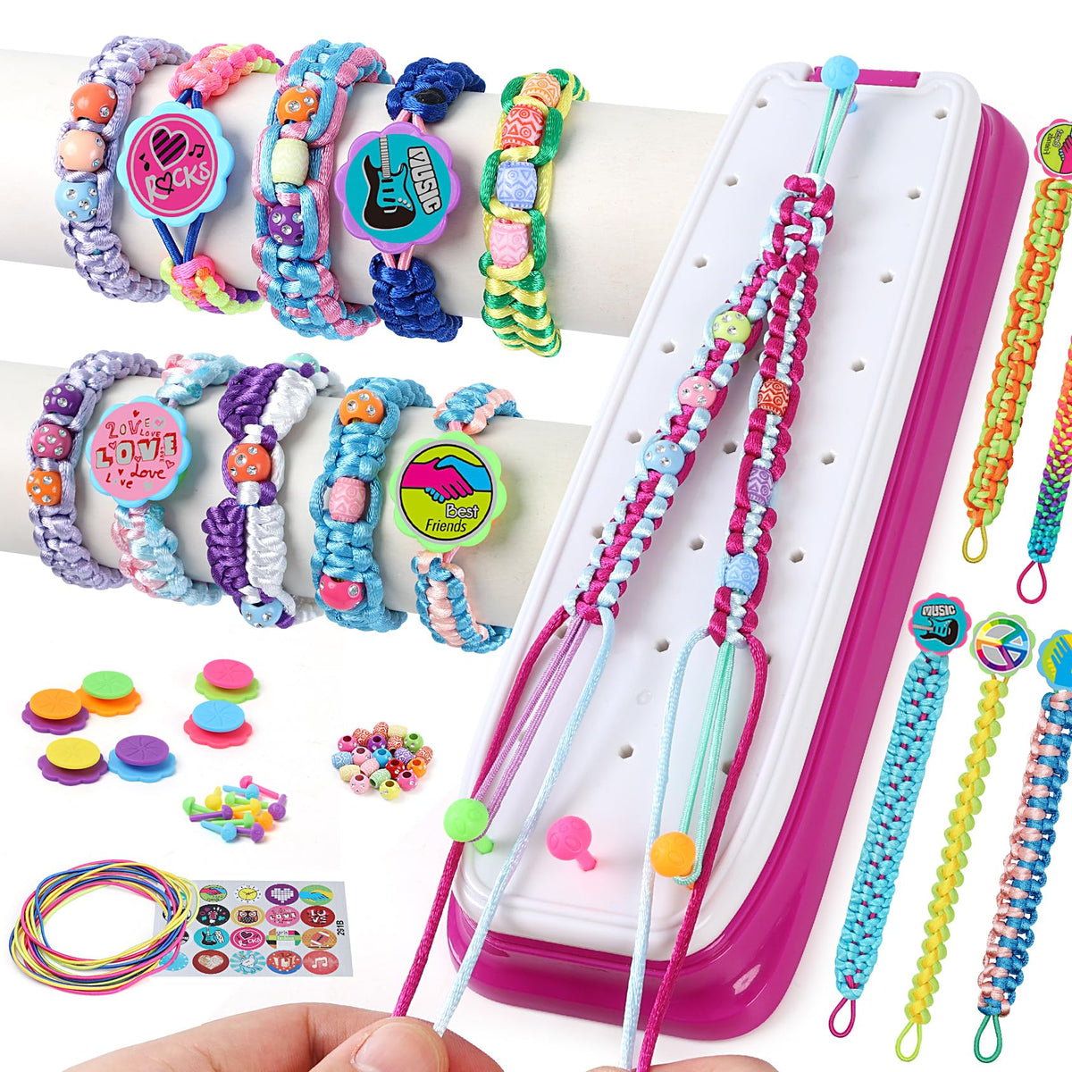 IQKidz Friendship Bracelet Making Kit - Make Bracelets Craft Toys for Girls Age 8-12 yrs, Cool Birthday Gifts for 6 7 9 10 11 Years Old Kids, Christmas Gift Set