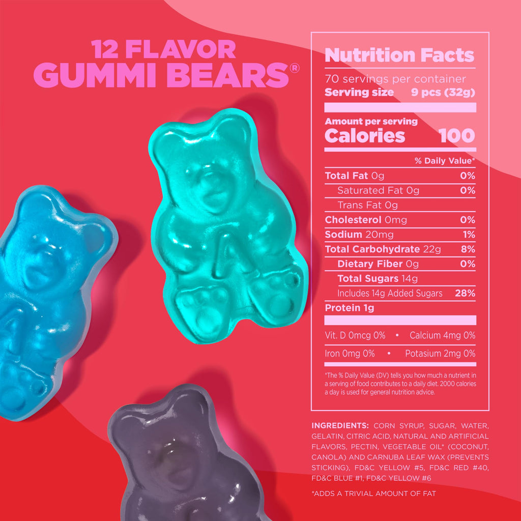 Albanese World's Best 12 Flavor Gummi Bears | 5lbs of Fruit Bulk Candy