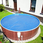 VINGLI 12Mil Solar Pool Cover, Rectangle Solar Blanket-Heavy Duty Solar Pool Cover for Above Ground Pool-Pool Solar Cover for Inground Pool (Blue, 15' Round)