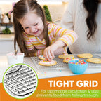 Spring Chef 11.8" x 17" Stainless Steel Cookie Cooling Rack - Oven Safe - Baking Rack for Bacon, BBQ, Jerky, Bread, Pizza, Cake - Fits Half Sheet Roasting Pan - Dishwasher Safe