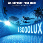 LightHacker Solar Pool Light for Steel Wall Above Ground Pool Light,Submersible Pool Light with LCD Pool Thermometer,Underwater light for Pool Accessories,10 Light Modes Swimming Pool LED Lighting,1PC