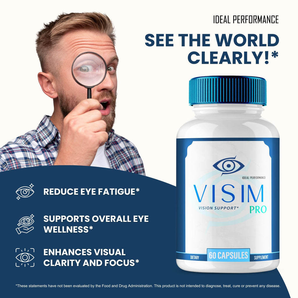 Visim Pro Vision Support, Official Visim Pro Eye Health Supplement Capsules - Extra Strength All Natural Visi mPro for Visual Wellness & Crystal Clear Vision, Eye Vitamin Pills Reviews (2 Pack)