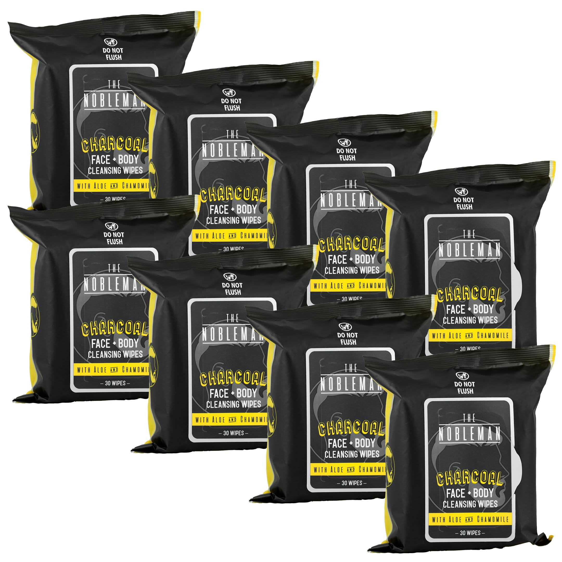 The Nobleman Cleansing Wipes Variety Pack (8 Packs, Charcoal)