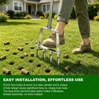 Qdreclod Core Aerator Lawn Tool Manual Lawn Aerator Tool with 4 Hollow Tines Non-Clogging Heavy Duty Plug Aerator for Soil Loosening Lawn Aeration, Revives Lawn Health,Garden Tool