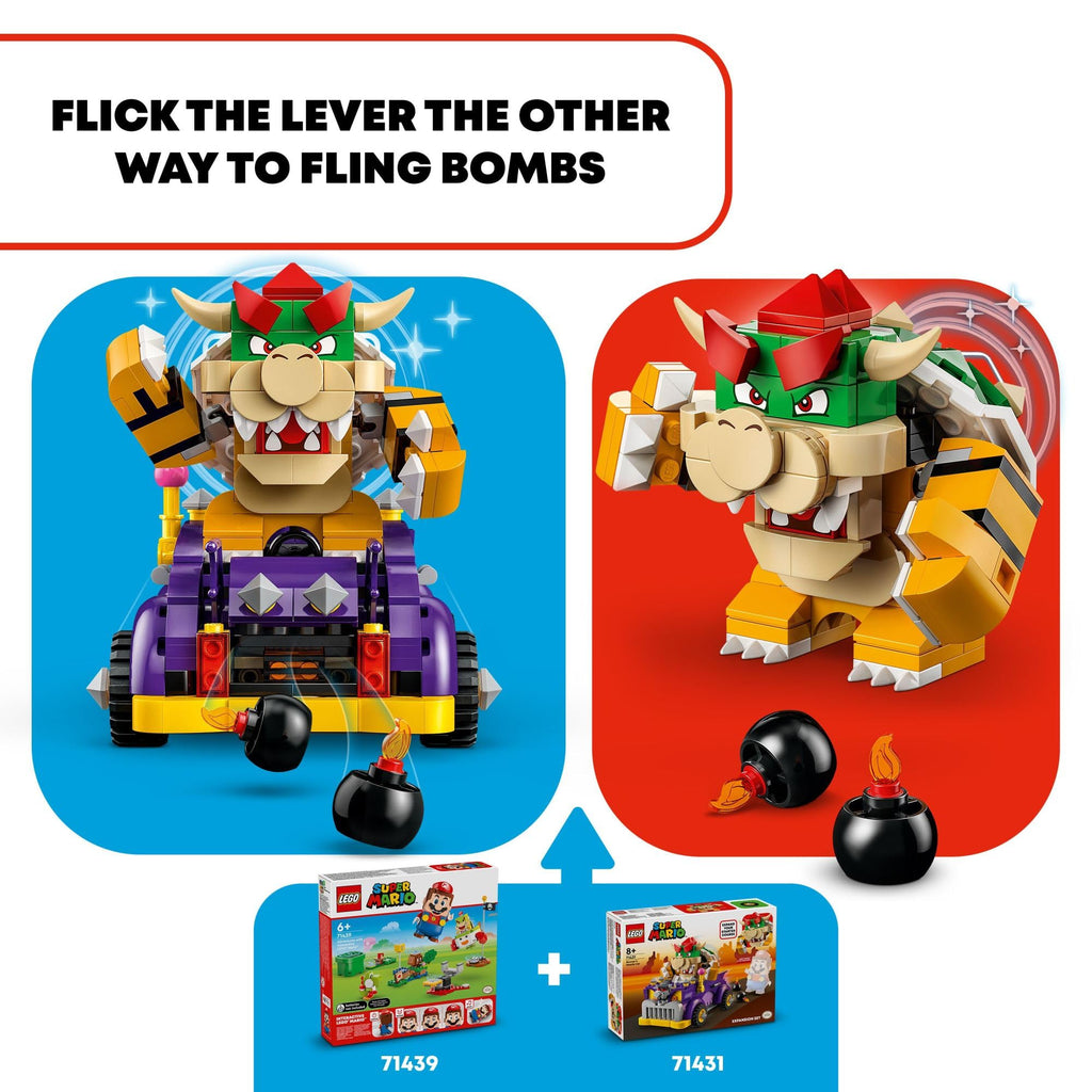 LEGO Super Mario Bowser’s Muscle Car Expansion Set, Collectible Bowser Toy for Kids, Gift for Boys, Girls and Gamers Ages 8 and Up, 71431