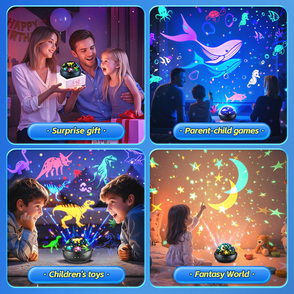 Staryou Dinosaur Toys for Kids 3-5, 【Remote+3 Films+93 Effects】 Dinosaur Toys for Kids 2-4, 【3 Timer+5 Brightness】 Toys for 3 Year Old Boys, Rotate 3 Year Old Boy Gift, 5 Year Old Boy Birthday Gift