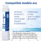 EPTWFU01 Water Filter, Replacement for Frigidaire EPTWFU01, Рurе Sоurсе Ultra 2, EWF02, 012505454226 Refrigerator Water Filter, Pack of 2