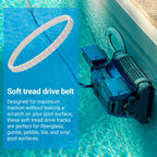 (2 Pack) AR-PRO RCX23002 Replacement Soft Tread Drive Belt - Premium, Heavy-Duty Rubber Pool Cleaner Parts | Compatible with Aquavac Tiger Shark (Plus and QC) and SharkVac Pool Cleaners