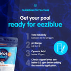 Eeziblue Monthly Algaecide for Swimming Pool, Pool Algaecide for Inground Pool & Above Ground Pool - Effective Monthly Treatment to Prevent Algae Growth up to 13,000 Gallons