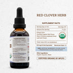 Red Clover Herb USDA Organic Tincture | Alcohol-FREE Extract, High-Potency Herbal Drops | Made from 100% Certified Organic Red Clover Herb (Trifolium Pratense) Dried Leaf and Flower 2 oz
