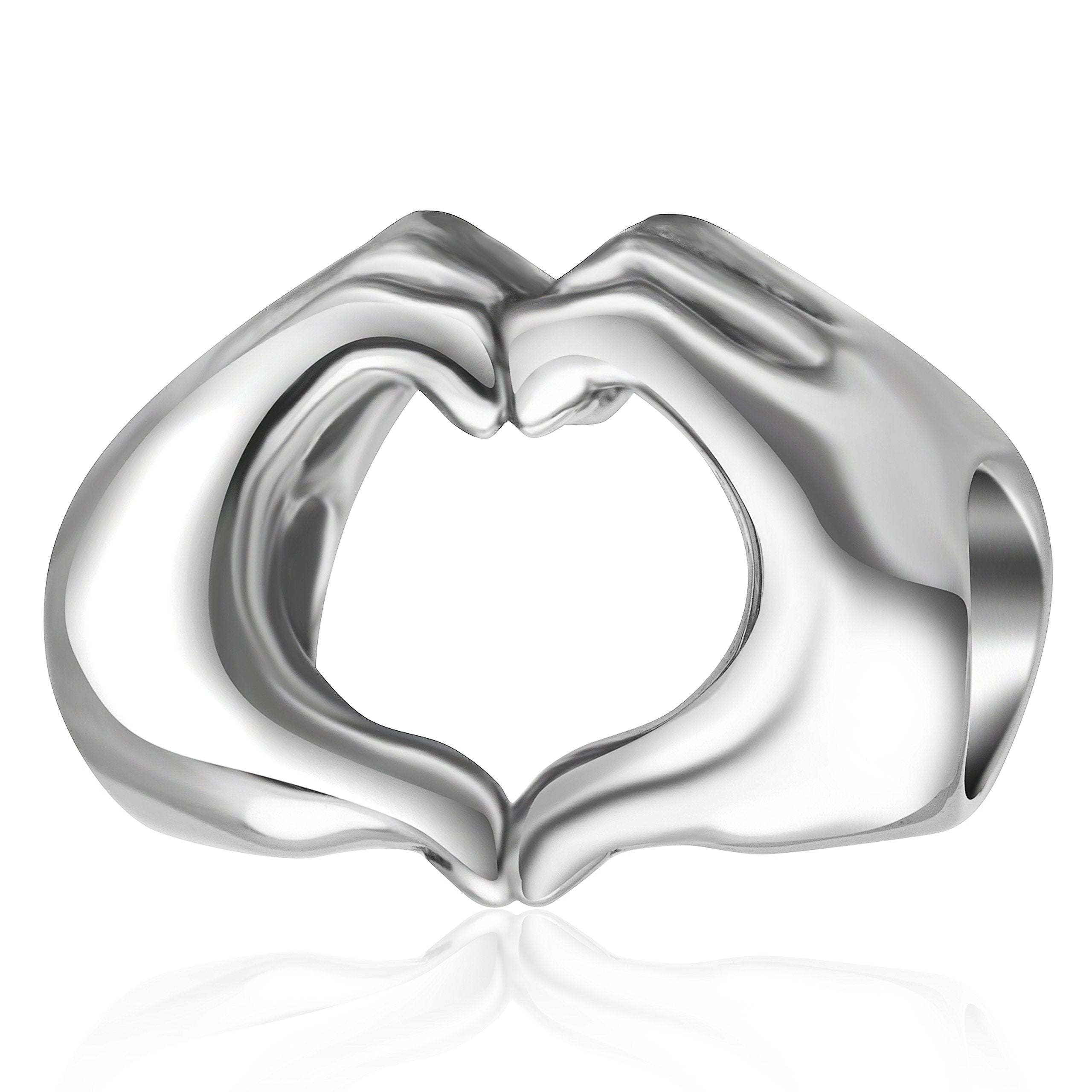 925 Sterling Silver Heart Hands Charm fit Pandora Bracelets, Gift for Women
