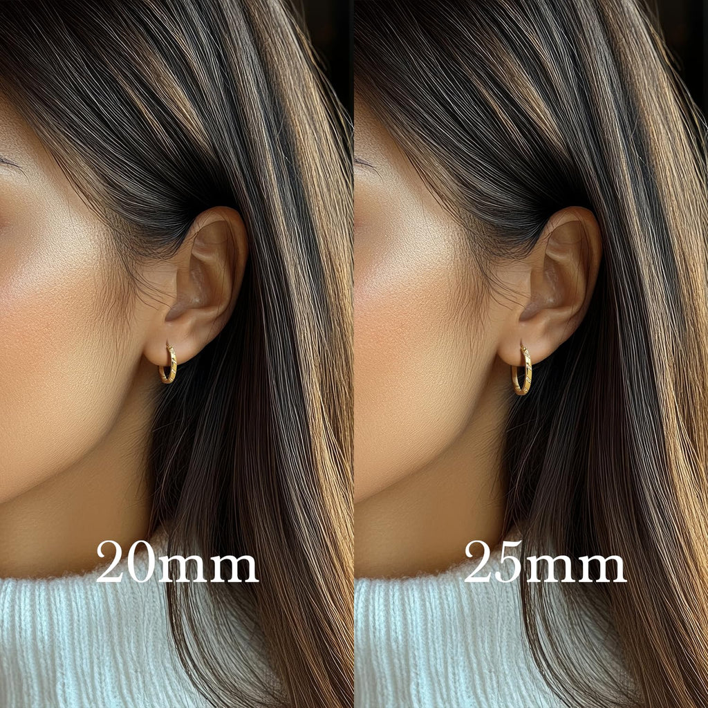 ELEBEST Gold Hoop Earrings for Women 14K Gold Earrings for Women 25mm