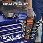 HORUSDY 26-Piece Ratcheting Wrench Set | Metric and SAE | Ratchet Combination Wrenches Set with Organizer | 72-Tooth | Chrome Vanadium Steel | 6-19 mm & 1/4” to 3/4“ (13-Piece Metric&SAE)