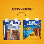 Pure Protein Complete Protein Shake, Chocolate Peanut Butter, 30g High Protein Drink, Less than 1g Sugar, 3g Fiber, Ready to Drink, Non GMO, On-the-Go Shakes, 11oz Bottles, 12 Pack