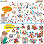 COUOMOXA Magnetic Toy Montessori for Kids: 3 4 5 6 7 8 9 10 11 12 Years Old Kids Building Sticks - Magnetic Creative Toy Age 3-12 Playroom Family - Christmas Birthday Gift for Boys Girls