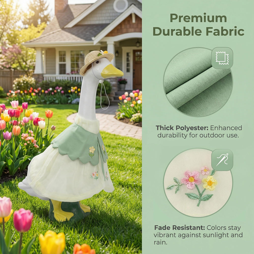holoith 3 Pcs Summer Porch Goose Outfits for 23 inch Cement Goose Set