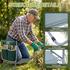 2-in-1 Heavy Duty Foldable Garden Kneeler And Stool With EVA Pad, Green