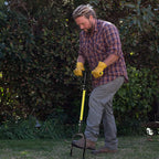 Jardineer Manual Core Aerator Lawn Tool with 2 Hollow Tines, 38" Sharp Grass Aerator for Compacted Soil & Yard Care, Heavy Duty Garden Aerating Tool with Anti-Slip Foot Bar & T-Handle for Lawn Health