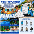3.1 Lbs Pool Filter Balls, Eco-Friendly Filter Balls for Swimming Pool Sand Filters, Lightweight and Reusable Fiber Ball, Replace 100 lbs Pool Filter Sand