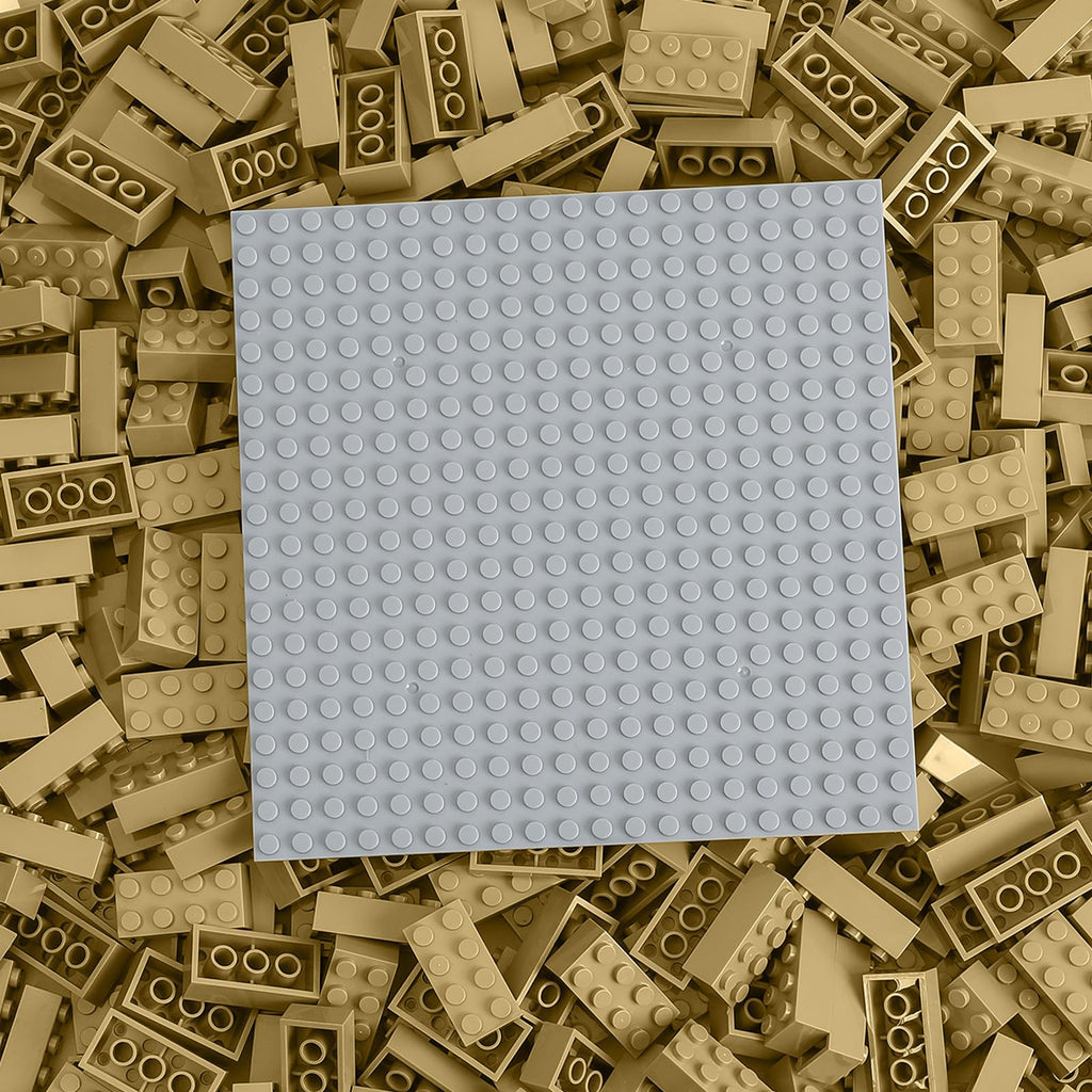 HUIZDQ 500 Piece Classic Building Bricks and 1 Gray Baseplate, 2x4 Bricks Bulk Creative Building Toys, Blocks Bulk for Kids Ages 6+, Sand