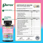 Parrox Collagen Peptides Types I, II, III, V & X, MCG Biotin, Keratin, Hyaluronic Acid, MSM, Zinc, Grape Seed Extract, Quercetin, Vitamin A, Vitamin C, Vitamin E, Magnesium, Folic Acid (90 Capsules)