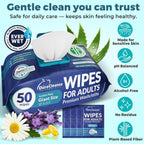 XL Bath Wipes for Adults Bathing No Rinse (2pk) 100 Ct. + 8 Travel Body Wipes 10 x 11.5" Adult Disposable Washcloths for Elderly Incontinence - After Surgery Must Haves Supplies & Elder Care Products