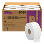 Cascades PRO Select Jumbo Bath Tissue – 2-Ply Toilet Paper – Fits Universal Jumbo Roll Dispensers – Soft, Durable, and Septic Safe – 500' Length/Roll, 12 Rolls/Box – B080 – White