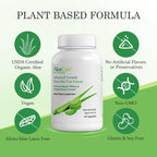 AloeCure Organic Aloe Vera Capsules, 160,000mg Inner Aloe Leaf Equivalent per Serving, Support Gut, Digestive, & Immune Health, Helps Maintain Balanced Stomach Acidity, Aloin Free, 60 Capsules