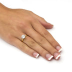 Palm Beach Jewelry PalmBeach Yellow Gold-plated Platinum-Plated or Silvertone Round Cubic Zirconia Solitaire Engagement Ring Sizes 5-10 Size 6