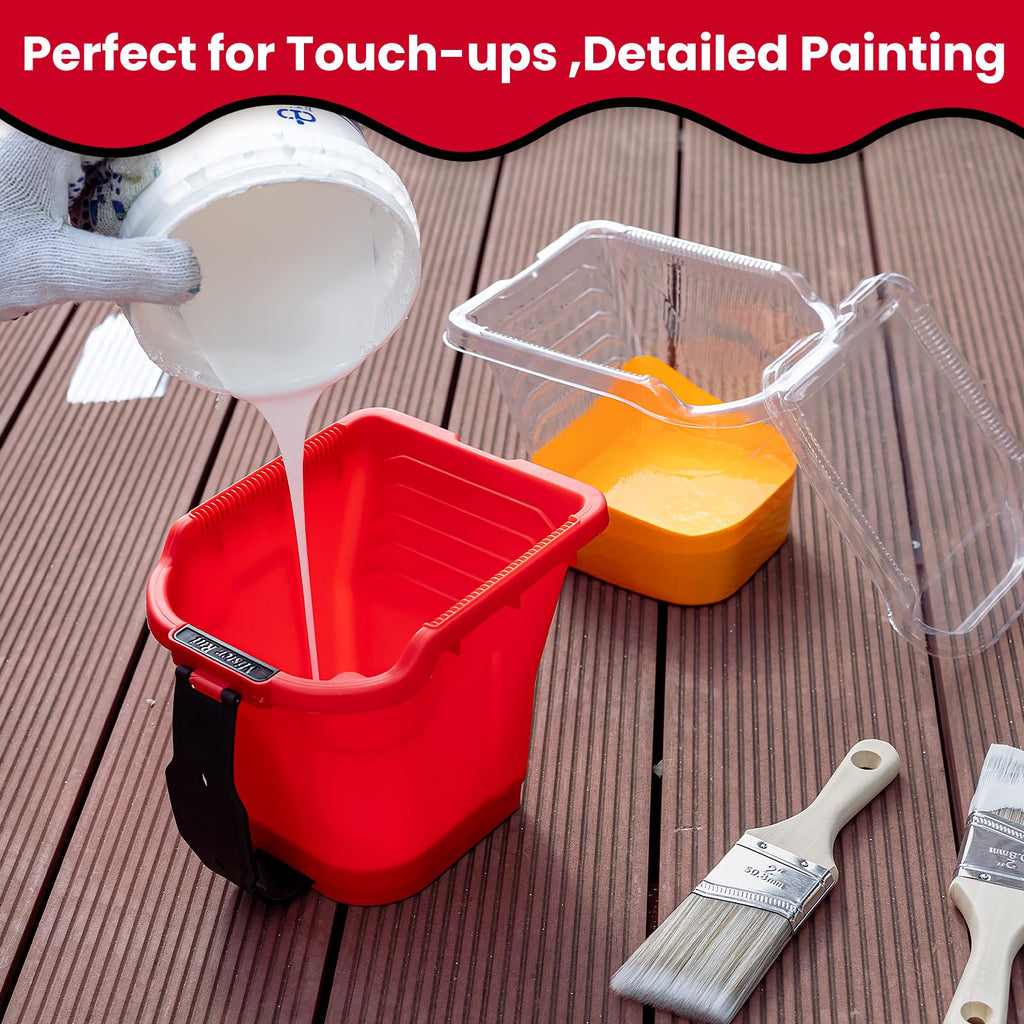 Mister Rui Paint Brushes, Paint Cup with Paint Bucket Liners, 2 Inch Paint Brush, Professional Paint Brush Set for Smooth Finish, Wall, Furniture, Trim