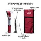 Zyrev ZetaLife Otoscope - Ear Scope with Light, Ear Infection Detector, Pocket Size (Maroon Color)