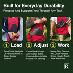 Rocklin Garden Apron – Heavy Duty Canvas Garden Apron for Women & Men | Waterproof Lining with Deep Harvest Pouch | Red Apron