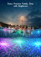 Floating-Solar-Pool-Lights 2 Pack, RGBWW 12 Lighting Modes, 3 Dimming & Timing IP68 Waterproof with Remote Control, Solar Floating Pool Lights for Above Ground Pools Inground Pools Accessories Bathtub