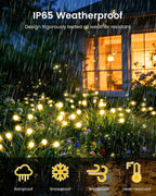 OZS 6 Pack Total 48 LED Solar Garden Lights Fairy Outdoor - Solar Firefly Lights Outdoor, Sway by Wind, Waterproof for Garden Patio Pathway Fairy Decoration (Warm White)