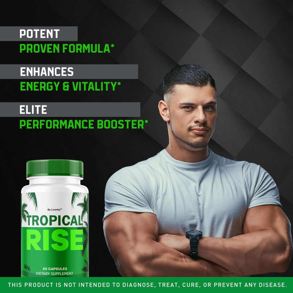 (3 Pack) Tropical Rise for Men Pills - Official TropicalRise Support Capsules All Natural Advanced Formula, Tropicalrise Supplement Pills for Overall Health & Wellness, 180 Capsules for 3 Months
