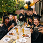 Goodluck 350 Piece Graduation Gold Plastic Dinnerware Set for 50 Guests, Congrats Grad Disposable Plates Include: 50 Dinner Plates, 50 Dessert Plates, 50 Cups, 50 Pre Rolled Napkins with Silverware