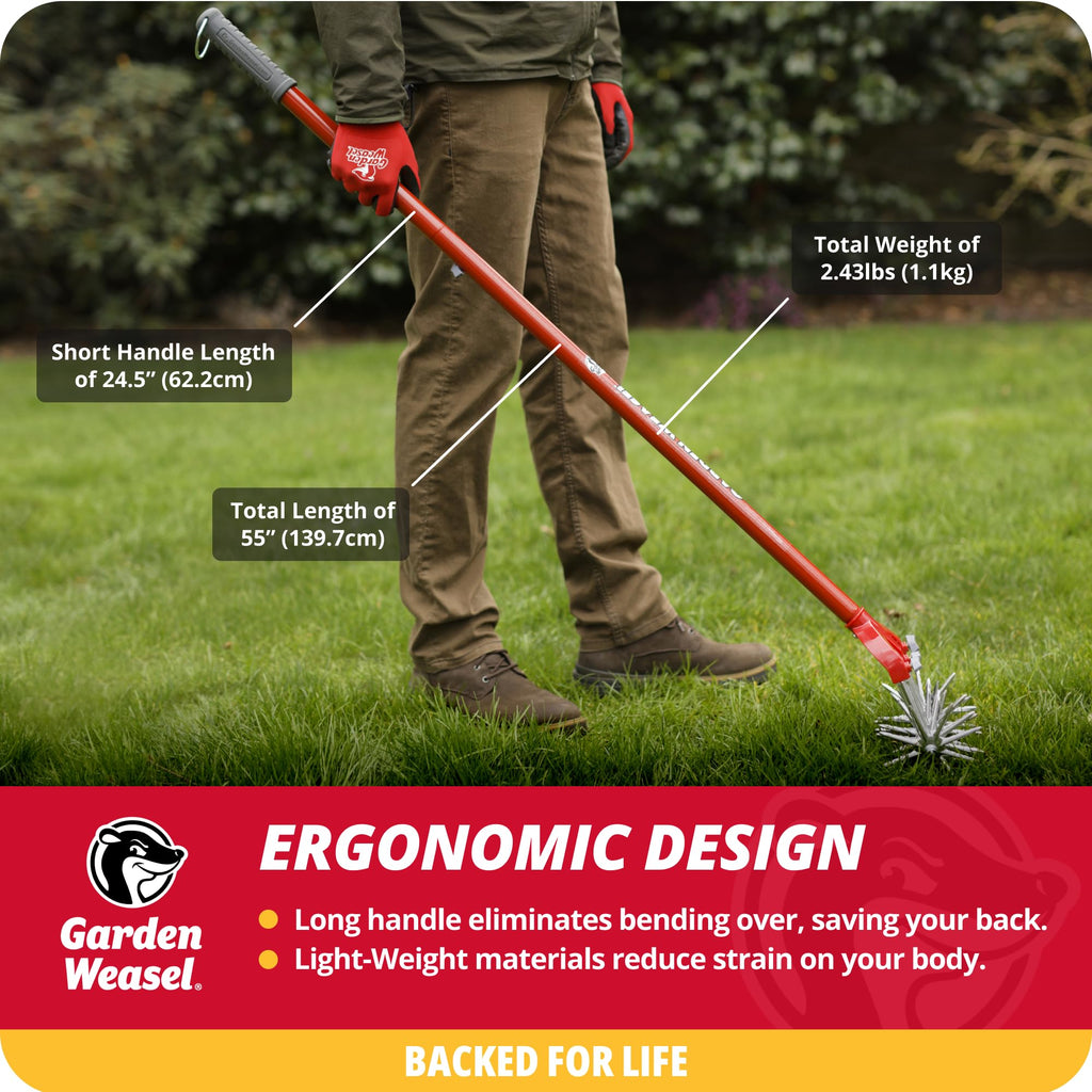 Garden Weasel Rotary Hand Cultivator Tiller for Aerating Weeding Planting