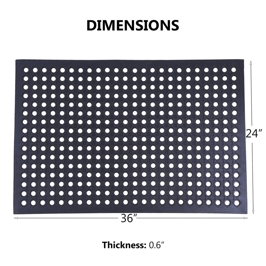 OrangeStar 4-Pack Anti-Fatigue Rubber Floor Mat 24"x36"