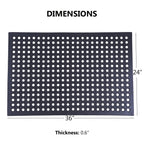 OrangeStar 4-Pack Anti-Fatigue Rubber Floor Mat 24"x36"
