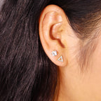 14K Gold Small Stud Earrings Set for Women Flat Back Earrings, 10 Pairs
