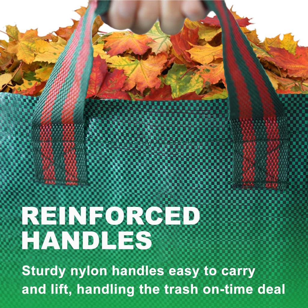 Hugeleaf 3 Pack 72 Gallon Reusable Yard Waste Bags, Collapsible Leaf Bags