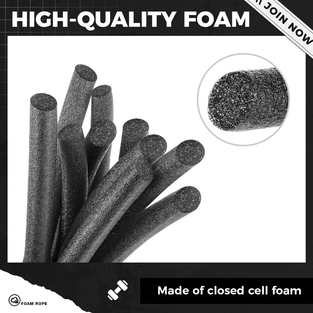MotiMind 1/2 Inch x 100 ft Foam Backer Rod for Gaps Joints Concrete Crack Filler Caulk Saver Bulk Foam Backing Rod Concrete Filler Rope for Weather Stripping Door Seal (Black)
