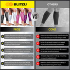 BLITZU Calf Compression Sleeves for Men and Women. Footless Compression Socks Support for Varicose Vein, Nursing, Running. Leg Sleeve Brace for Shin Splints, Pain Relief & Reduces Swelling Green L-XL