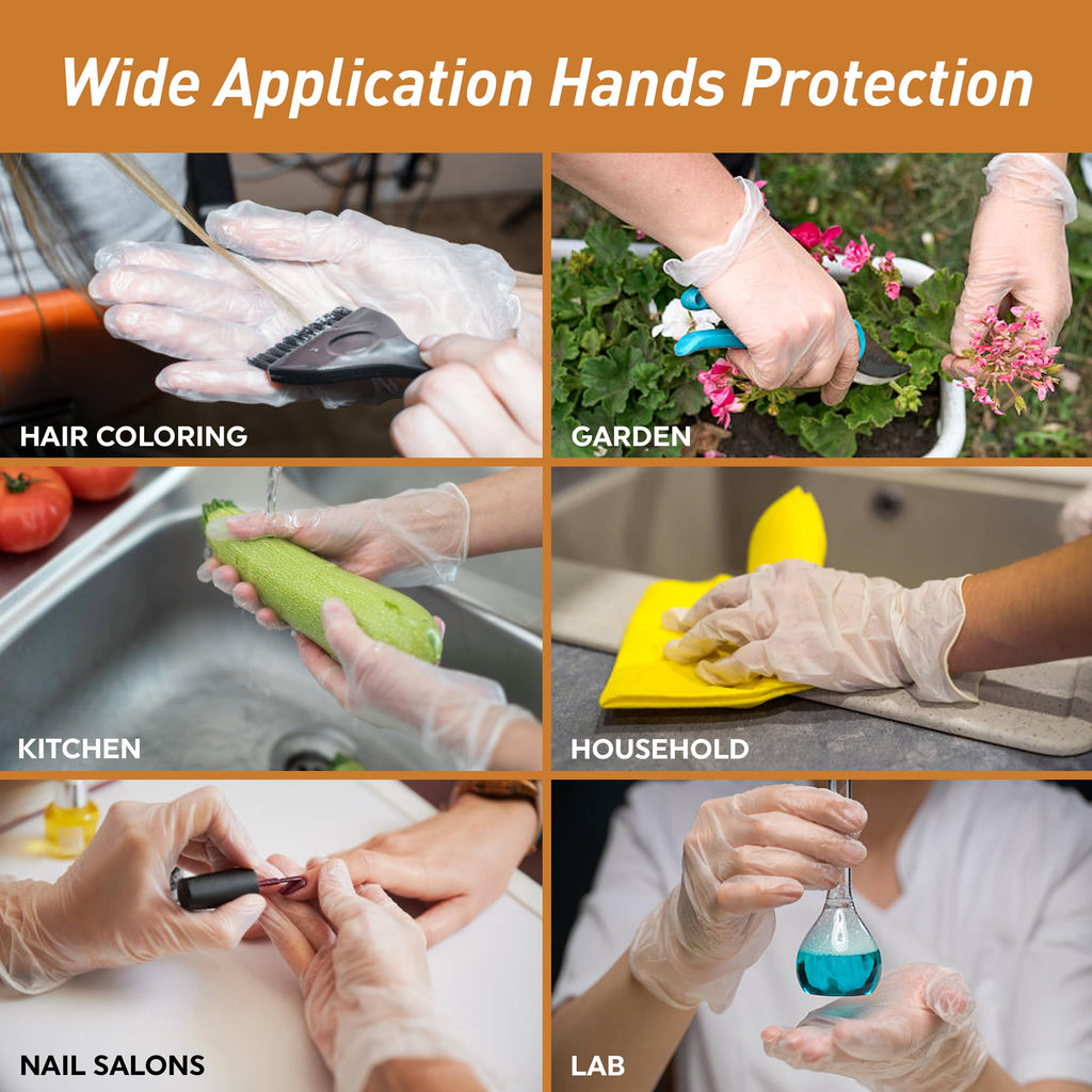 Med PRIDE Vinyl Gloves| Medium Case of 1000| 4.3 mil Thick, Powder-Free, Non-Sterile, Heavy Duty Disposable Gloves| Professional Grade for Healthcare, Medical, Food Handling, and More