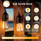 Sdduenled 24Pack S14 Shatterproof LED Bulbs, E26 Screw Base Replacement for Outdoor String Lights - 1W Dimmable (Equal to 11W) 2700K Warm White, Weatherproof Patio Decor 120V