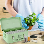 Seed Storage Box , Metal Seed Organizer Saving Box, Seeds Packet Container